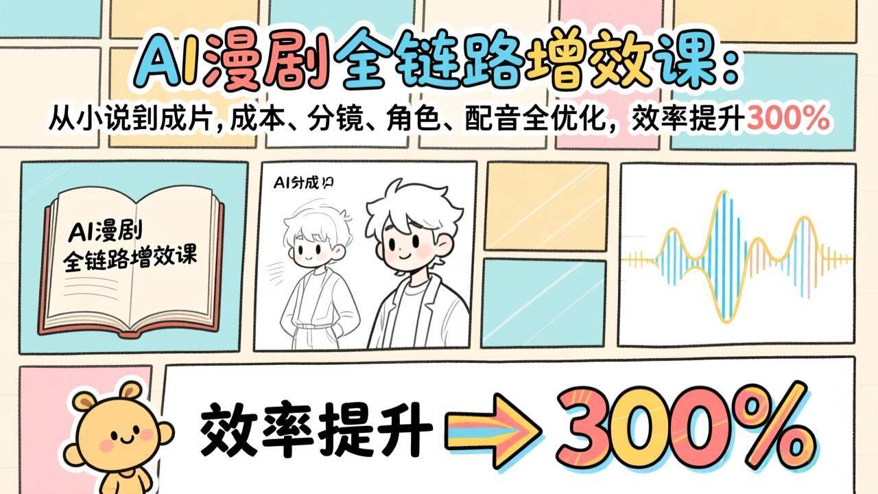 (17245期)AI漫剧全链路增效课：从小说到成片，成本、分镜、角色、配音全优化，效率提升300%-安索博客网