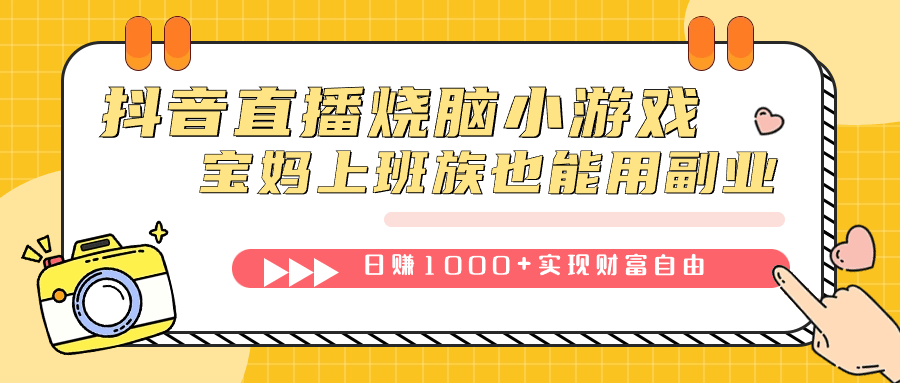 （7543期）抖音直播烧脑小游戏，不用尬聊，宝妈上班族都能靠副业日赚1000+-安索博客网