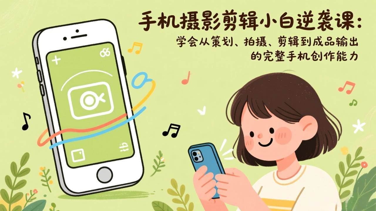 手机摄影剪辑小白逆袭课：一部手机搞定策划、拍摄、剪辑到出片的全流程-安索博客网