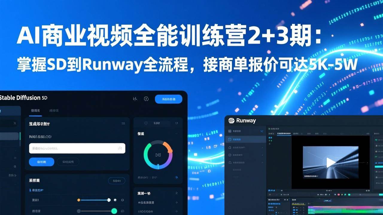AI商业视频全能训练营3期：从SD到Runway，轻松上手，商单报价5K起步-安索博客网