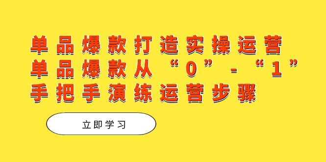 从零到一，手把手教你打造单品爆款（7488期）-安索博客网