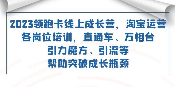 2023领跑·卡线上成长营：淘宝运营全岗位培训，直通车、万相台、引力魔方，轻松引流！-安索博客网