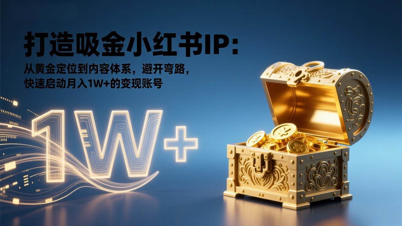 手把手教你打造能赚钱的小红书IP：从找准定位到建立内容体系，避开新手坑，轻松搞定月入1W+的变现账号-安索博客网