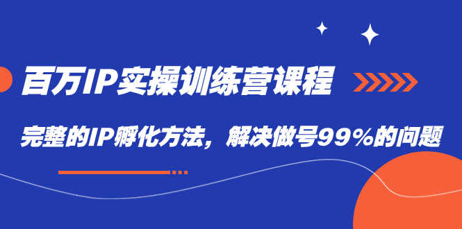 【7354期】百万IP实战训练营：手把手教你孵化IP，搞定做号99%的难题-安索博客网