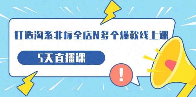 5天直播课，教你轻松打造淘系非标爆款（第19期）-安索博客网