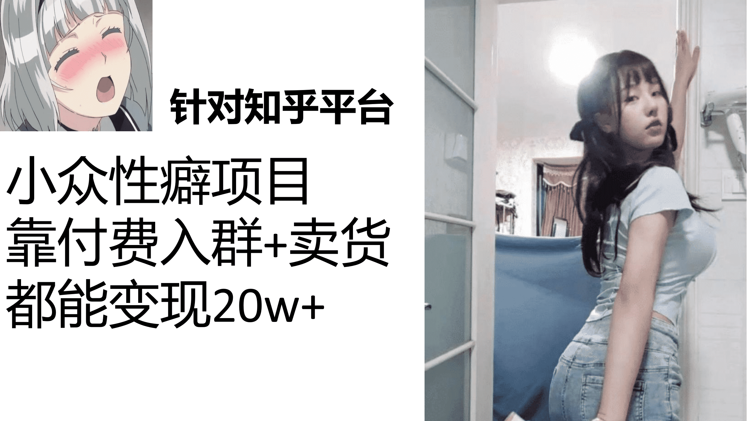 知乎小众性癖项目：老色批的钱最好赚，付费群+卖货变现20w-安索博客网