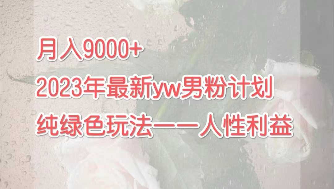 （7111期）月入9000+2023年9月最新yw男粉计划绿色玩法——人性之利益-安索博客网