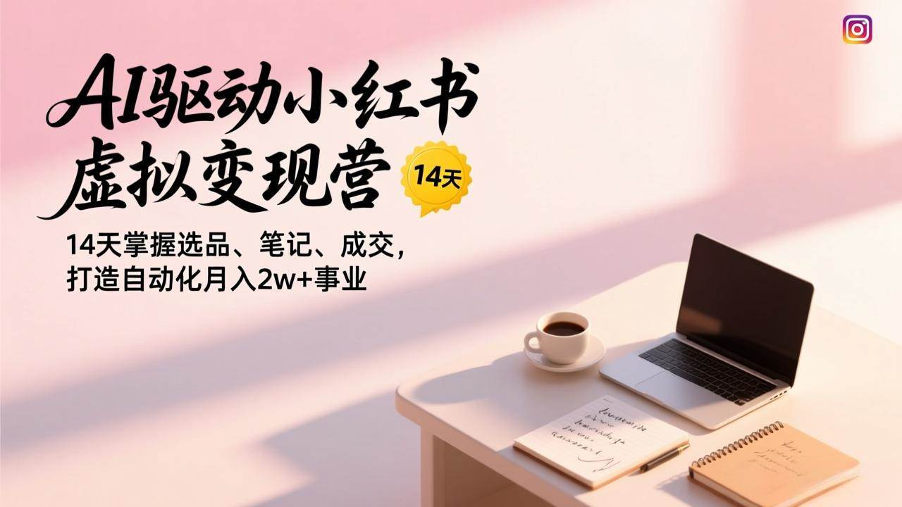 AI驱动小红书虚拟变现营，14天搞定选品、笔记、成交，轻松搭建月入2w+的自动赚钱系统-安索博客网