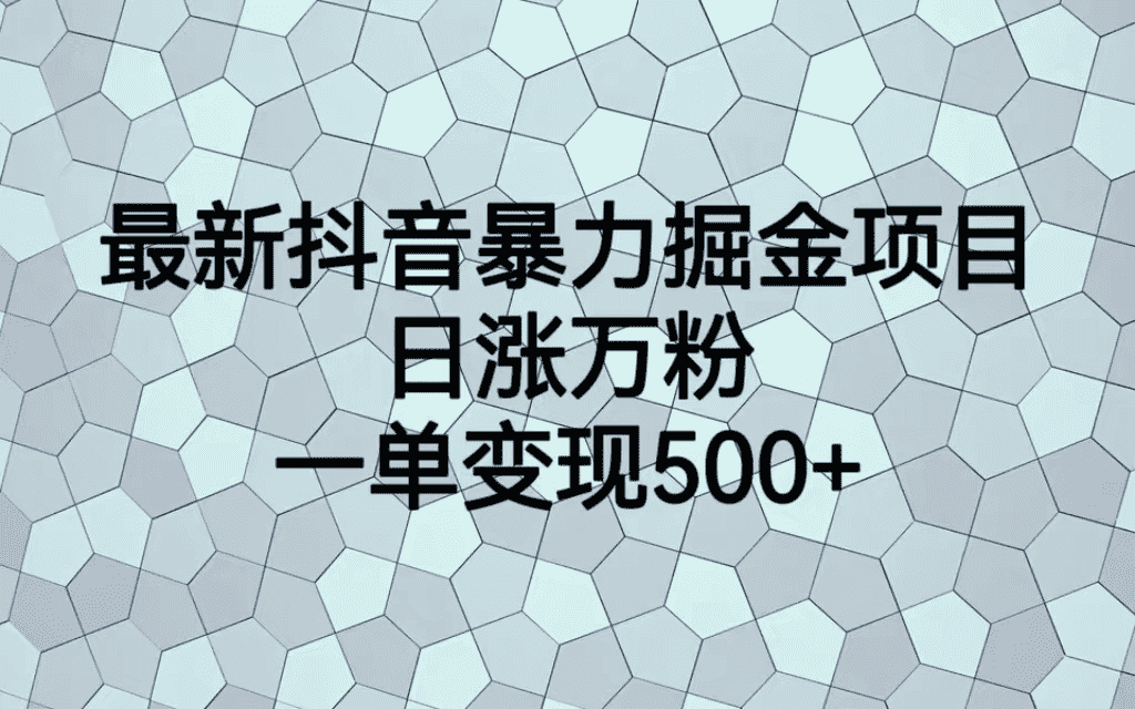 （7100期）最火热的抖音暴力掘金项目，日涨万粉，多种变现方式，一单变现可达500+-安索博客网