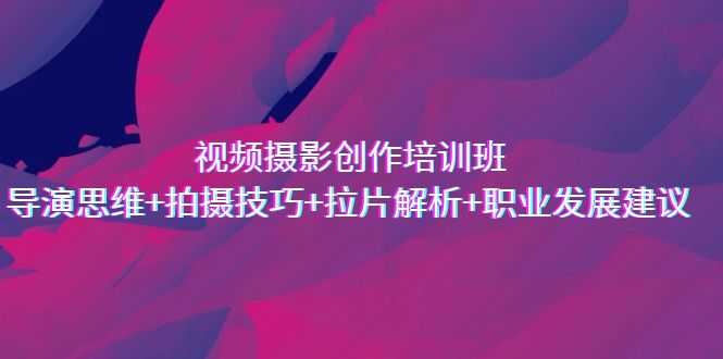 （7018期）视频摄影创作培训班，导演思维+拍摄技巧+拉片解析+职业发展建议-安索博客网