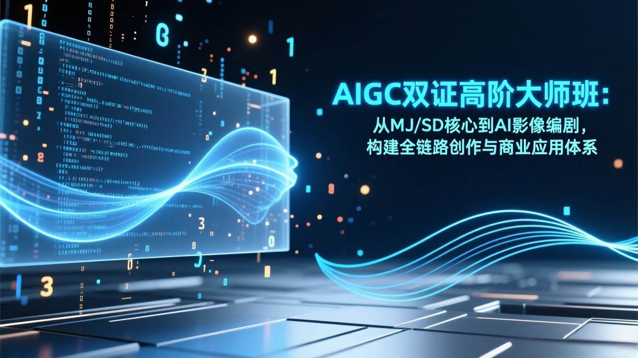 AIGC双证高阶大师班：从MJ/SD到AI编剧，打通全链路创作与商业变现-安索博客网