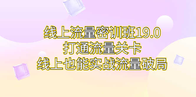 （6955期）线上流量密训班19.0，打通流量关卡，线上也能实战流量破局-安索博客网