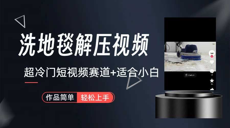 （6938期）超冷门抖音短视频赛道-清洗地毯解压视频-简单无脑怼作品（教程+素材）-安索博客网