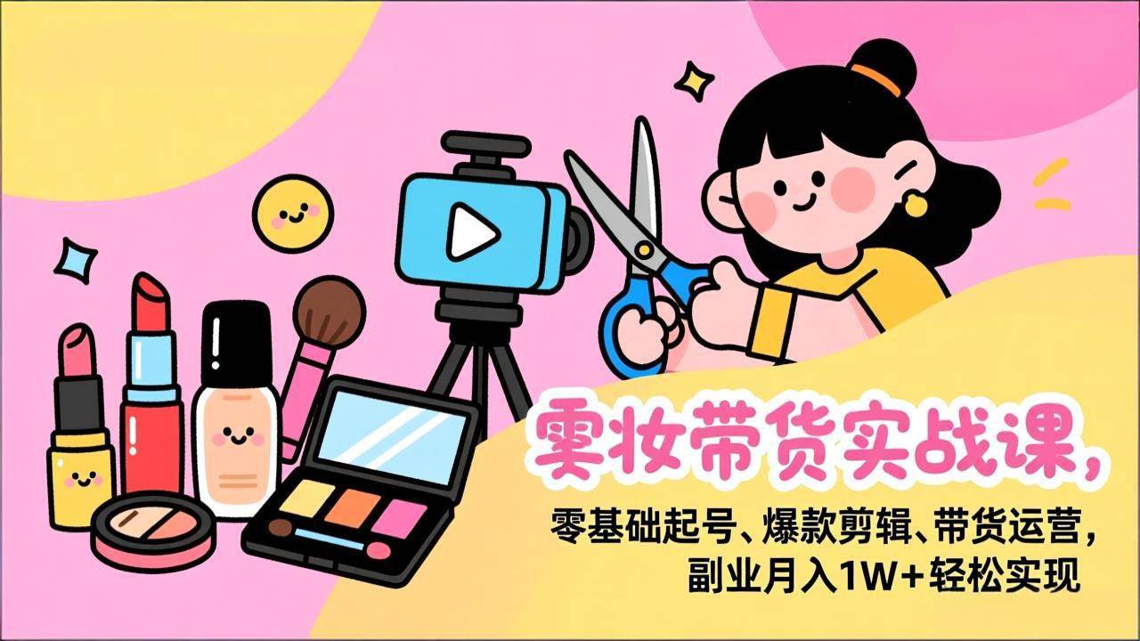 美妆带货实战课：零基础也能玩转，副业月入过万不是梦-安索博客网