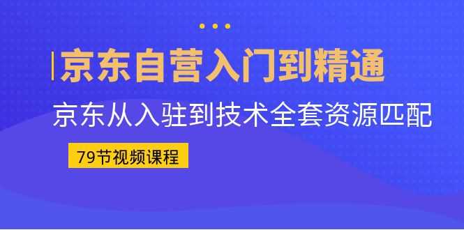 （6901期）京东自营入门到精通：京东从入驻到技术全套资源匹配（79节课）-安索博客网