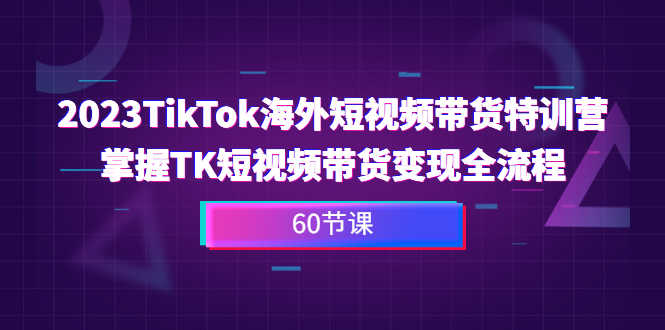 （6890期）2023-TikTok海外短视频带货特训营，掌握TK短视频带货变现全流程（60节课）-安索博客网
