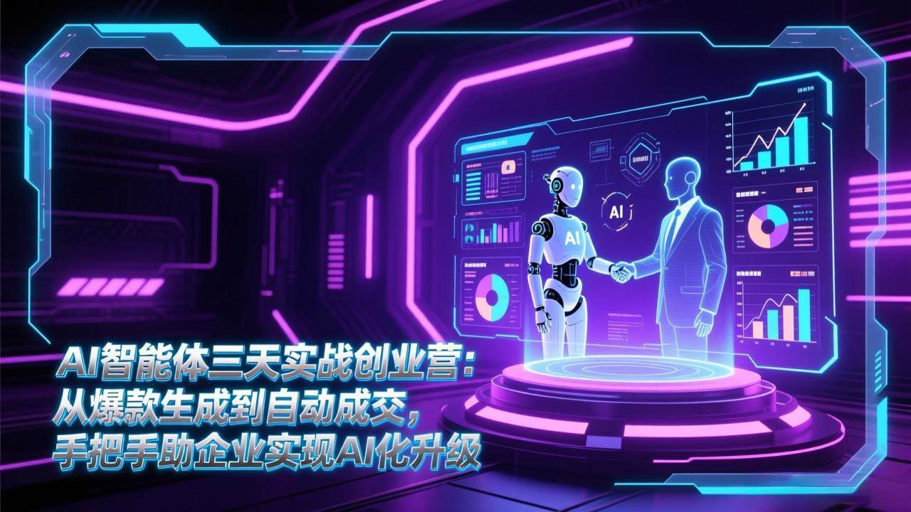 AI智能体三天实战创业营：从爆款生成到自动成交，手把手教你用AI升级企业-安索博客网