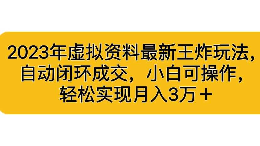 （6773期）2023年虚拟资料最新王炸玩法，自动闭环成交，小白可操作，轻松实现月入3…-安索博客网