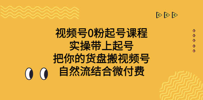 （6749期）视频号0粉起号课程 实操带上起号 把你的货盘搬视频号 自然流结合微付费-安索博客网