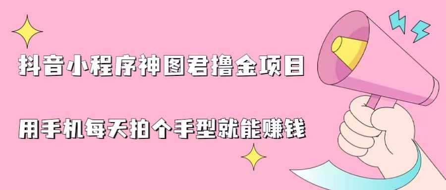 （6733期）抖音小程序神图君撸金项目，用手机每天拍个手型挂载一下小程序就能赚钱-安索博客网