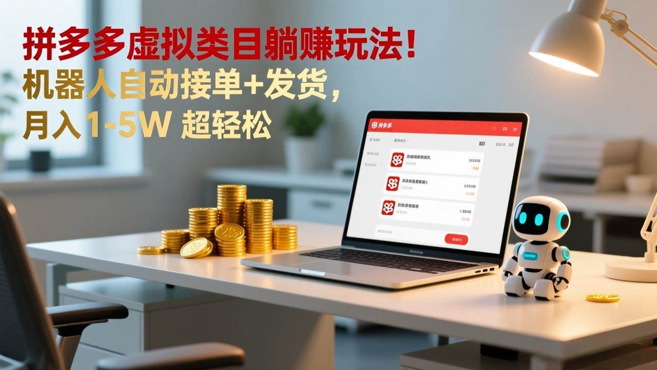 （17174期）拼多多虚拟商品躺赚秘籍！机器人自动接单+发货，月入1-5万超省心-安索博客网