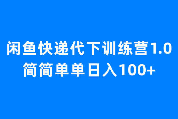 （6671期）闲鱼快递代下训练营1.0，简简单单日入100+-安索博客网