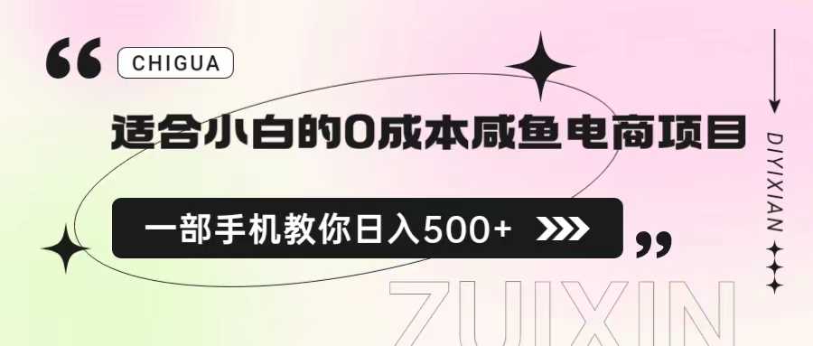 （6652期）适合小白的0成本咸鱼电商项目，一部手机，教你如何日入500+的保姆级教程-安索博客网