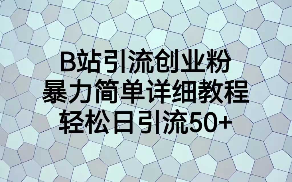 （6639期）B站引流创业粉，暴力简单详细教程，轻松日引流50+-安索博客网
