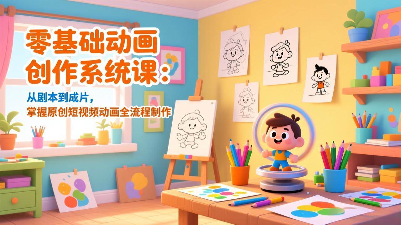 零基础也能玩动画！这门课带你从剧本到成片，搞定短视频动画全流程-安索博客网