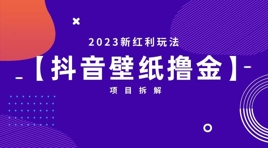 （6579期）2023新红利玩法：抖音壁纸撸金项目-安索博客网