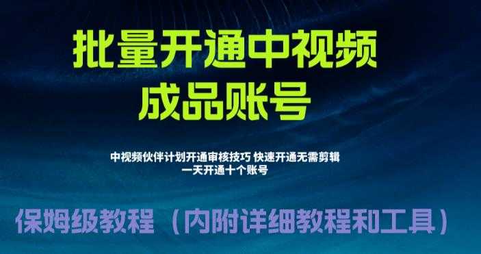 （6561期）外面收费1980暴力开通中视频计划教程，附 快速通过中视频伙伴计划的办法-安索博客网