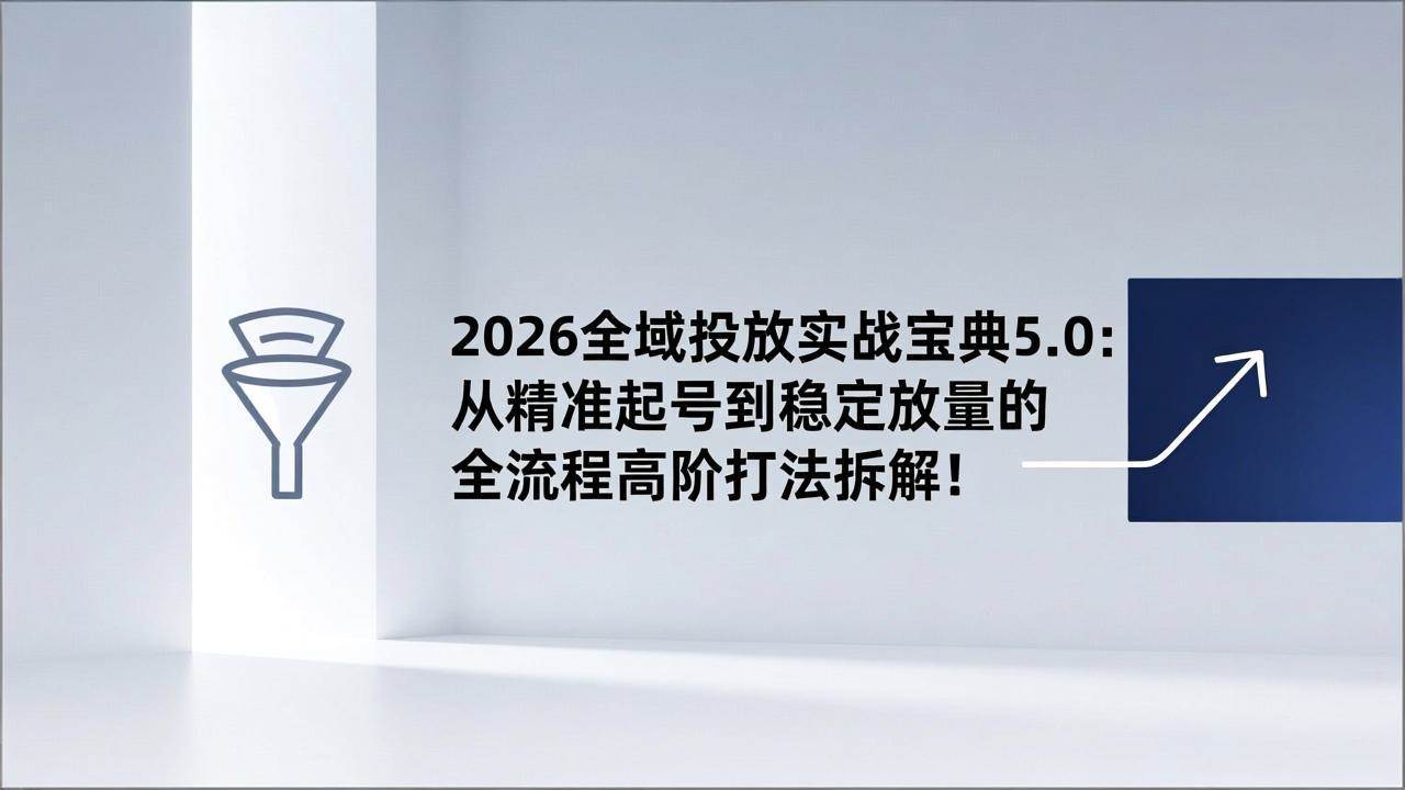 （17156期）2026全域投放实战宝典5.0：从精准起号到稳定放量，一套高阶打法全拆解！-安索博客网