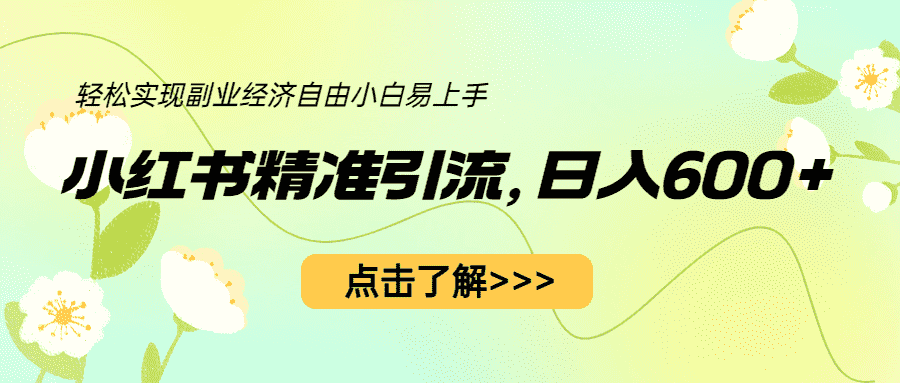 （6515期）小红书精准引流，小白日入600+，轻松实现副业经济自由（教程+1153G资源）-安索博客网