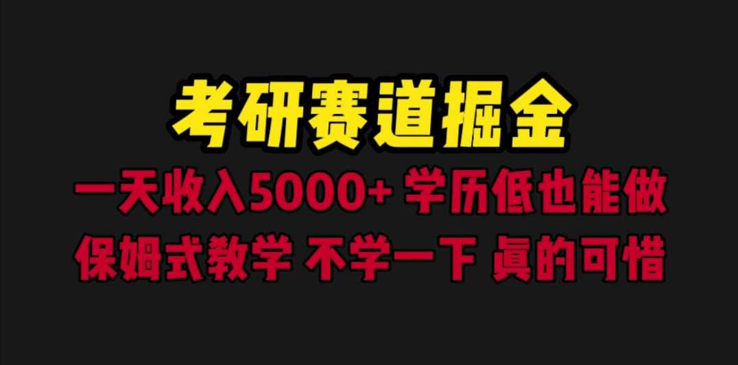 （6498期）考研赛道掘金，一天5000+学历低也能做，保姆式教学，不学一下，真的可惜-安索博客网