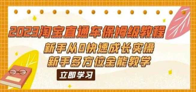 （6484期）2023淘宝直通车保姆级教程：新手从0快速成长实操，新手多方位全能教学-安索博客网