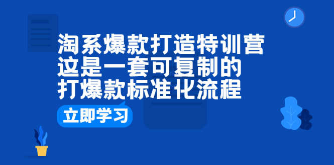 （6478期）淘系爆款打造特训营：这是一套可复制的打爆款标准化流程-安索博客网