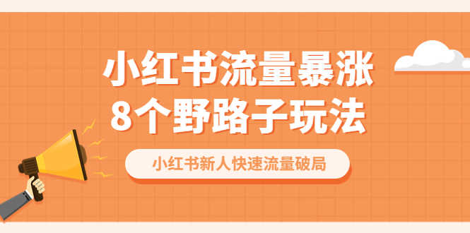 （6476期）小红书流量-暴涨8个野路子玩法：小红书新人快速流量破局（8节课）-安索博客网