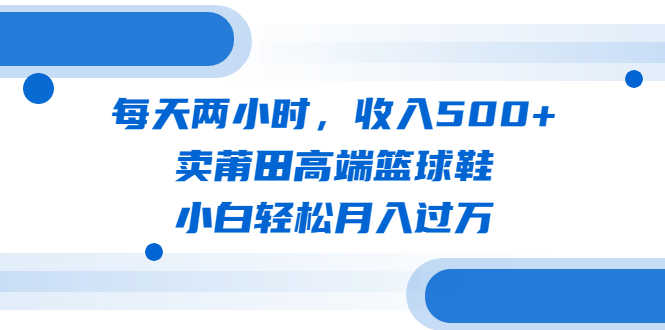 （6437期）每天两小时，收入500+，卖莆田高端篮球鞋，小白轻松月入过万（教程+素材）-安索博客网