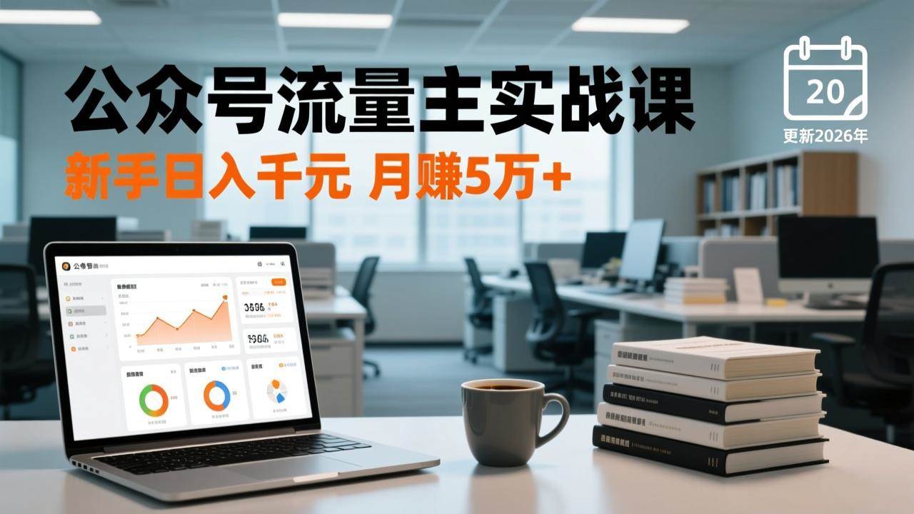 公众号流量主实战课：爆文写作、流量池运营、多平台分发，新手也能日入千元月赚5万+（2026年更新版）-安索博客网