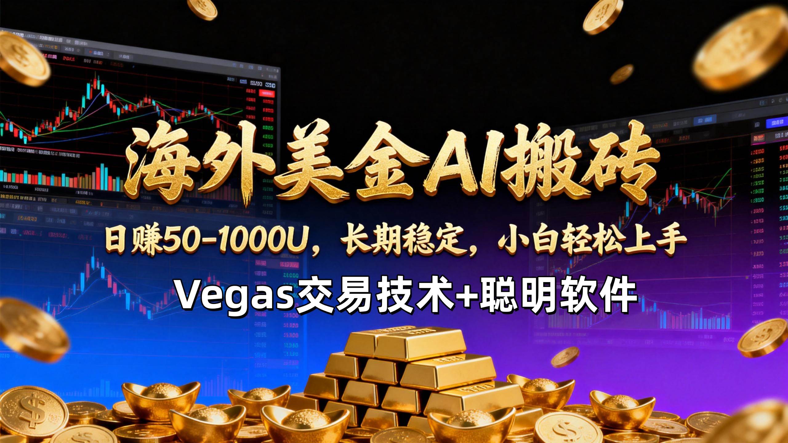 海外美金AI搬砖，Vegas交易技术+智能软件，每天赚50-1000U，稳赚不赔，小白也能轻松上手-安索博客网