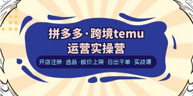 （6319期）拼多多·跨境temu运营实操营：开店注册·选品·核价上架·日出千单·实战课-安索博客网