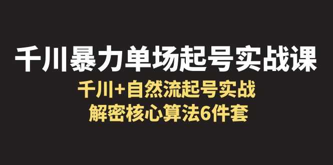 （6317期）千川暴力单场·起号实战课：千川+自然流起号实战， 解密核心算法6件套-安索博客网