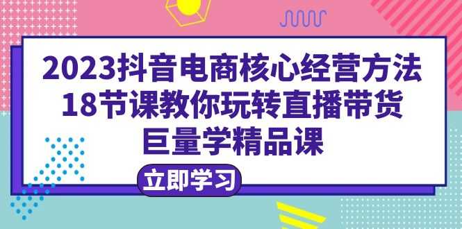 （6309期）2023抖音电商核心经营方法：18节课教你玩转直播带货，巨量学精品课-安索博客网