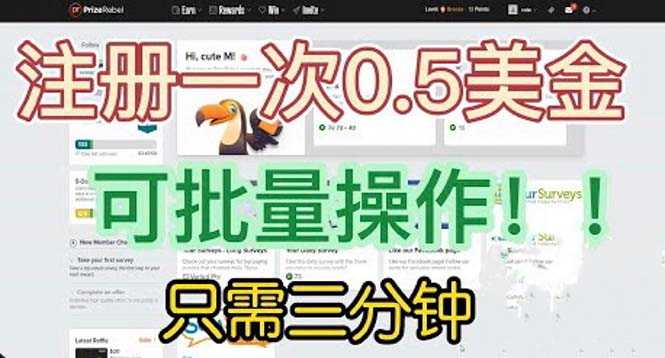 （6285期）国外项目注册一次0.5美金 只需三分钟无脑操作 可批量放大 小白工作室福利-安索博客网