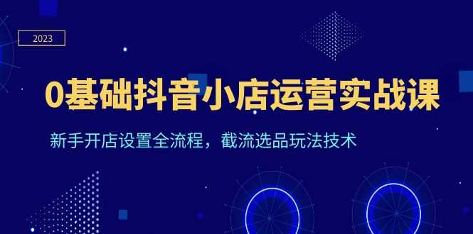 （6260期）0基础抖音小店运营实战课，新手开店设置全流程，截流选品玩法技术-安索博客网