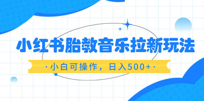 （6256期）小红书胎教音乐拉新玩法，小白可操作，日入500+（资料已打包）-安索博客网
