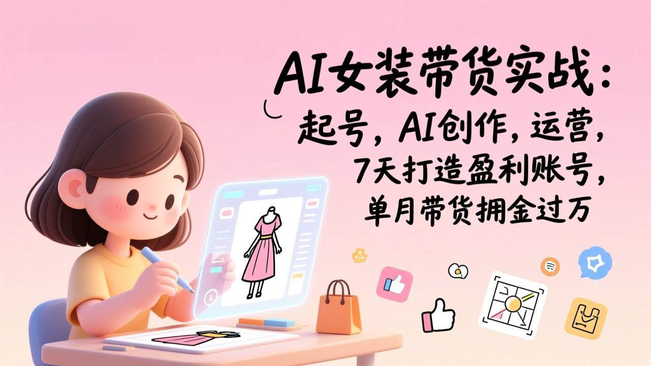 AI女装带货实战班（更新版）：从0开始，7天搞个能赚钱的号，月佣金过万不是梦-安索博客网