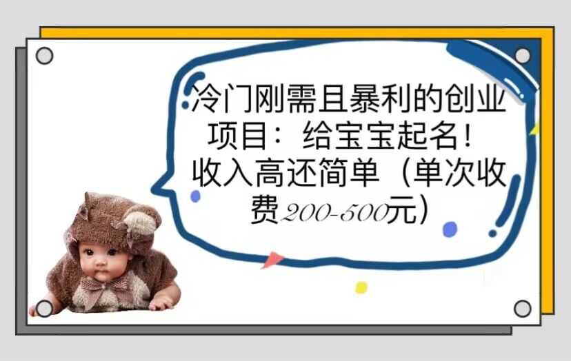 （6019期）冷门刚需且暴利的创业项目：给宝宝起名！收入高还简单（单次200-500）-安索博客网
