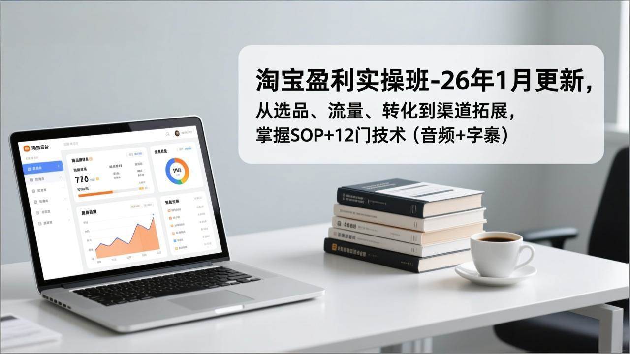 （17105期）淘宝盈利实操班 – 26年1月更新，教你从选品、流量、转化到渠道拓展，搞定SOP+12门技术（音频+字幕）-安索博客网