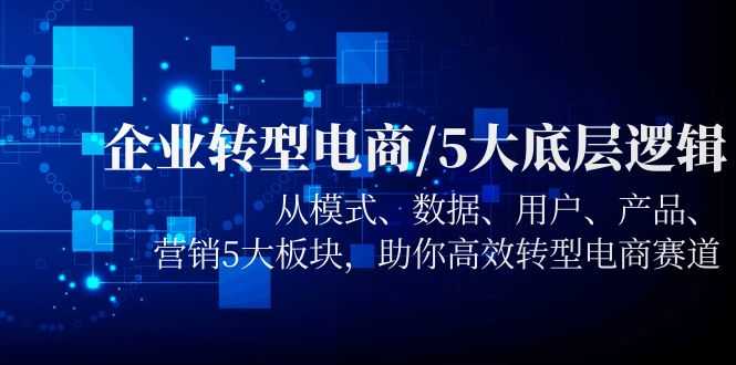 （5939期）企业转型电商/5大底层逻辑，从模式 数据 用户 产品 营销5大板块，高效转型-安索博客网